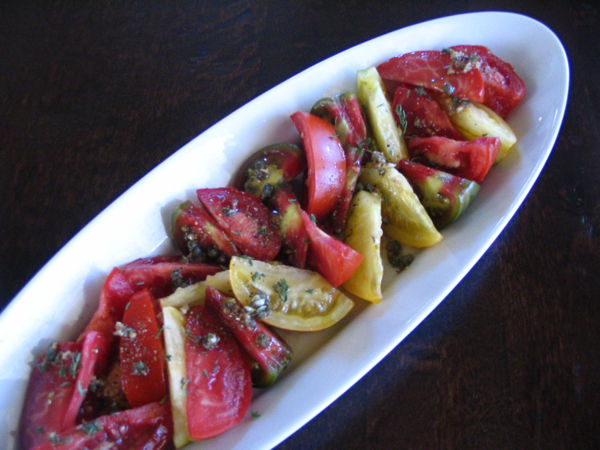 Heirloom Tomato Salad with Capers and Golden Balsamic Vinegar