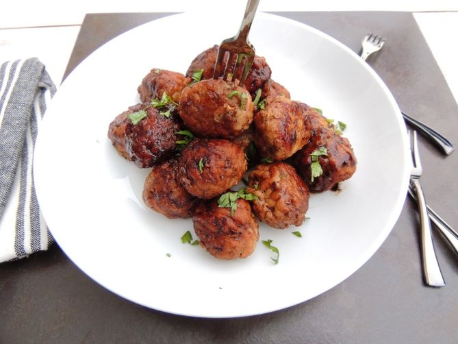 Raspberry Balsamic Chicken Meatballs