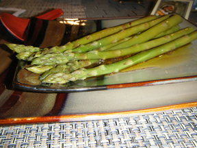 Purple Reign;  Asparagus with Violet Mustard Vinaigrette