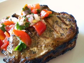 Lemon Grilled Veal Chops with a Fresh Tomato Relish