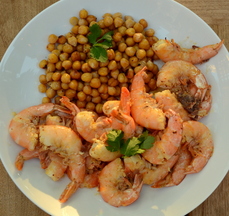 Spiced and Grilled Shrimp and Beans