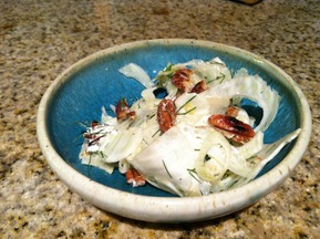 Asian Pear and Fennel Salad with Goat Cheese and Pralines