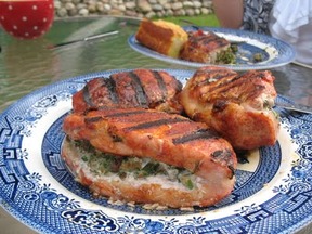 Herb Stuffed Pork Chops with "Super Secret" Spice Rub