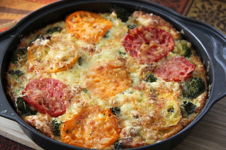 Frittata With Broccoli And Heirloom Tomatoes