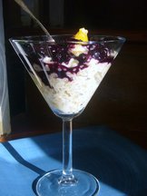 Lavender Rice Pudding with Blueberry Sauce