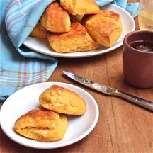Sweet Potato Biscuit Pillows with Honey and Coconut Oil