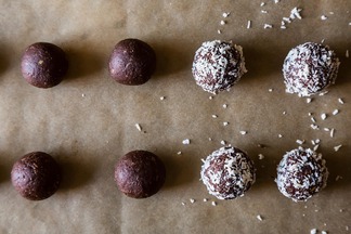 Dark Chocolate & Coconut Bites. 