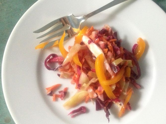 Very Pretty Lemon-Mustard No-Mayo Cole Slaw
