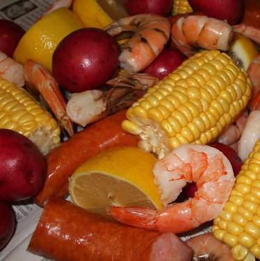 Shrimp Boil for One, with Homemade Cocktail Sauce