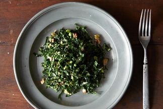 Lacinato Kale and Mint Salad with Spicy Peanut Dressing