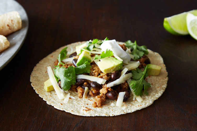 Coconut-Lime Pork Tacos with Black Beans and Avocado