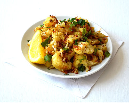 Lemony Roasted Cauliflower with Garlic & Oregano