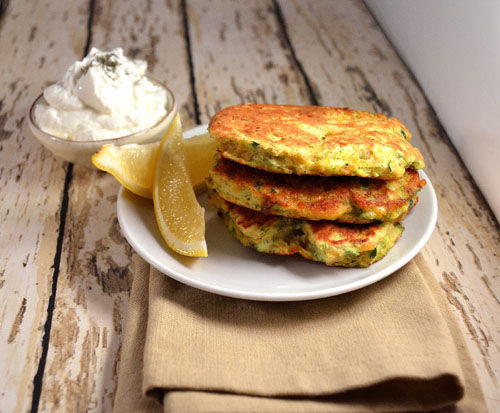 Light-As-Air Chickpea and Zucchini Fritters ~ Lemon, Herbs and Yogurt