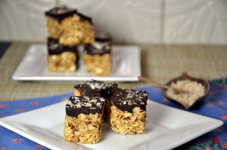 Peanut, Oat & Apricot Bites with Salted Chocolate