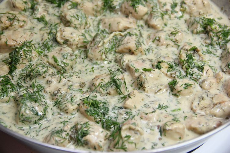 Rabbit In Creamy Dill & Garlic Sauce