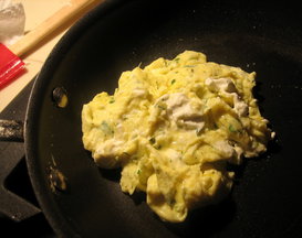 Fluffy Herbed Eggs with a Soft Green Salad
