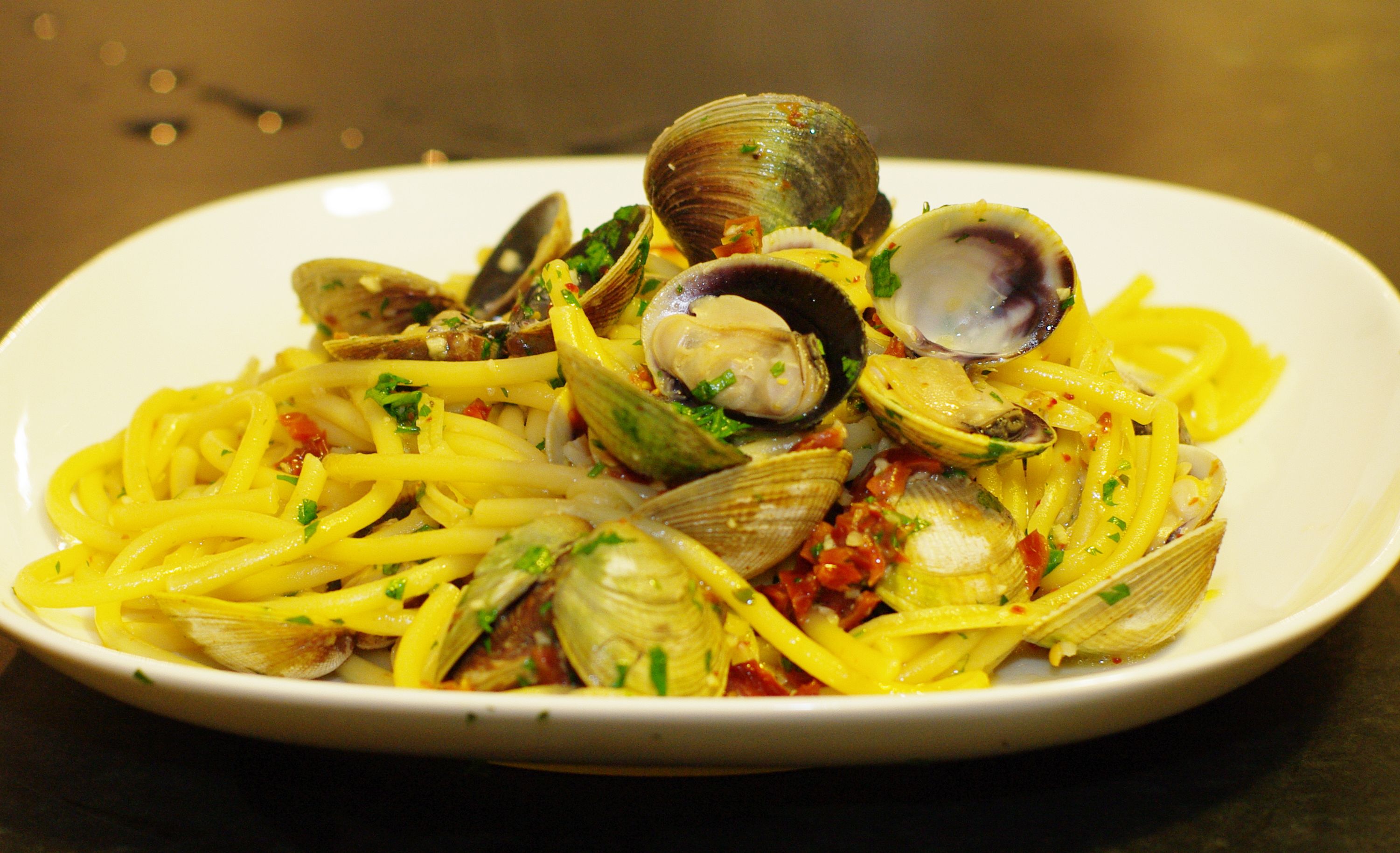 Spicy Clams & Bucatini for Me