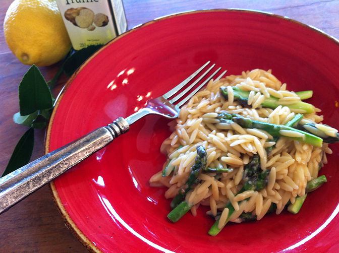 Truffled Orzo with Asparagus & Formaggio