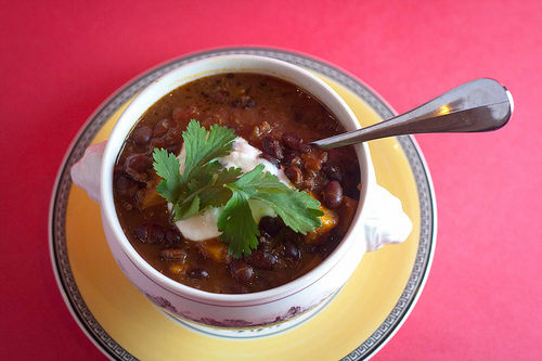 Black Bean Sweet Potato Chili with Quinoa