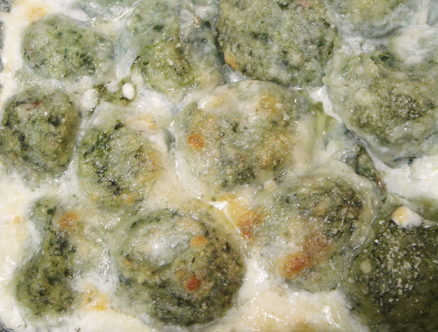 Broccoli Rabe Gnudis with Goat Cheese and Italian Sausages - Gnudi di Cime di Rapa e Caprino