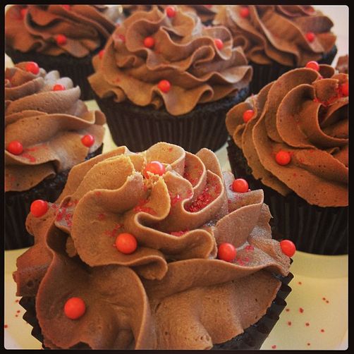 Sriracha Chocolate Cupcakes with Truffle Filling