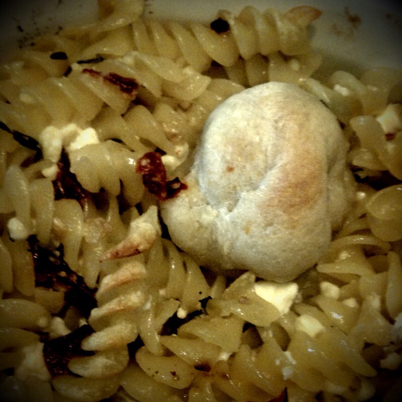 Baked Pasta and Rolls with Feta, Sundried Tomatoes and Thyme