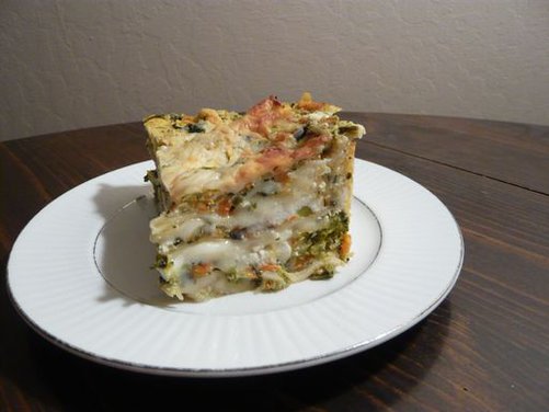 Kitchen Sink Vegetable Lasagna with Spiced Tofu Cream Sauce