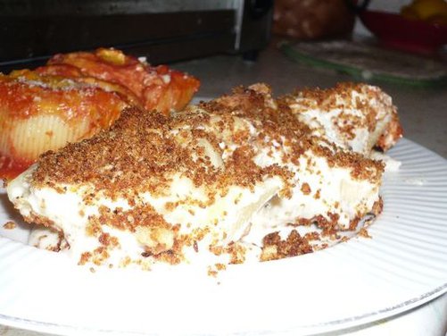 Italian Sweet Sausage Stuffed Shells With Four Cheese Cream Sauce