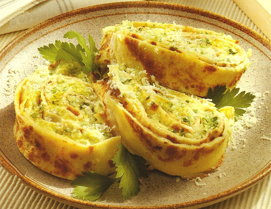 Cheese and Ham Rolly-Polly Lasagna with Brown Sage Butter