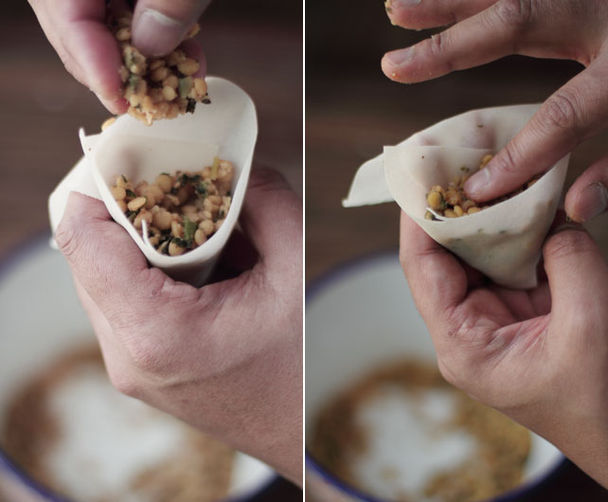 Lentil Stuffed Samosas