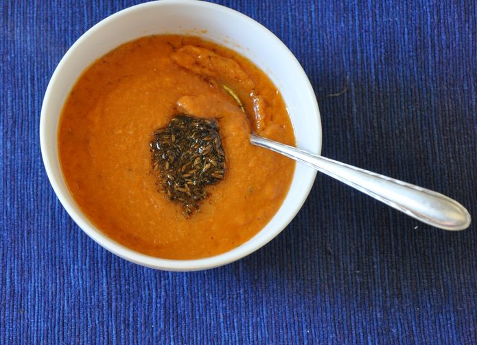 Tomato Soup with Kala Jeera and Cumin Tadka