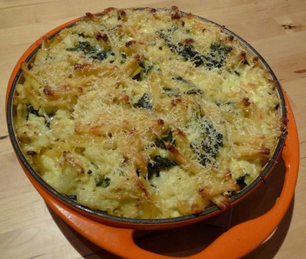 Baked Pasta with Cauliflower and Chard 