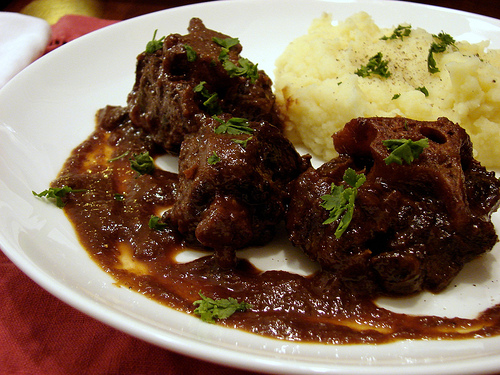 Oxtails with Port and Porcini Sauce