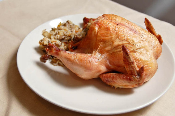 Tropical Fruit Stuffed Cornish Hens