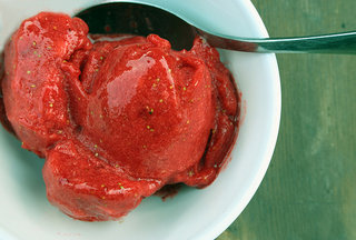 Rose Infused Strawberry Sorbet