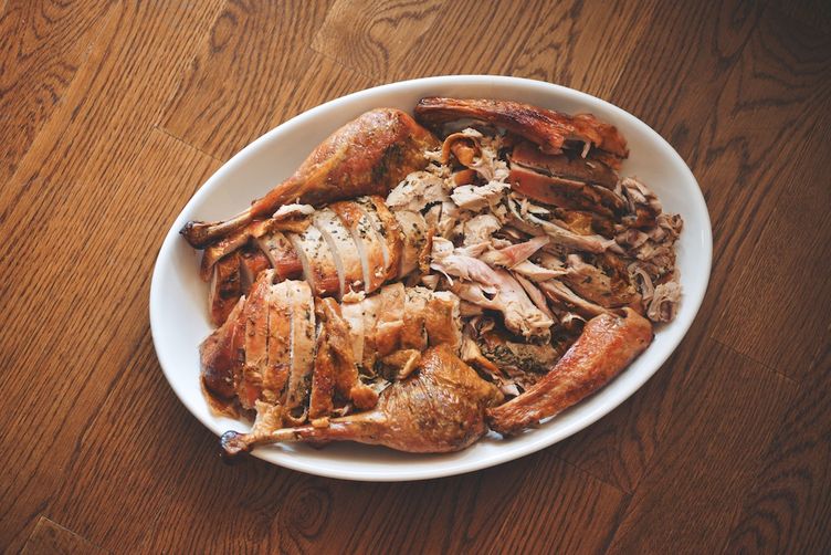 Spatchcock + Braise-Roased Herb Butter Turkey