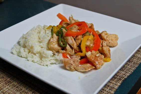 Spiced Chicken with 3 Pepper Rajas