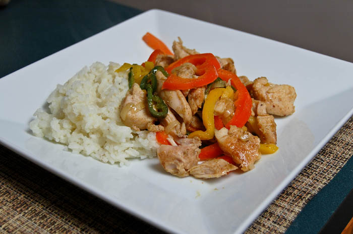 Spiced Chicken with 3 Pepper Rajas
