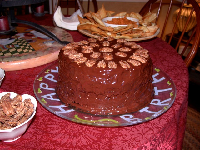 Kahlua Chocolate Cake with Pecans