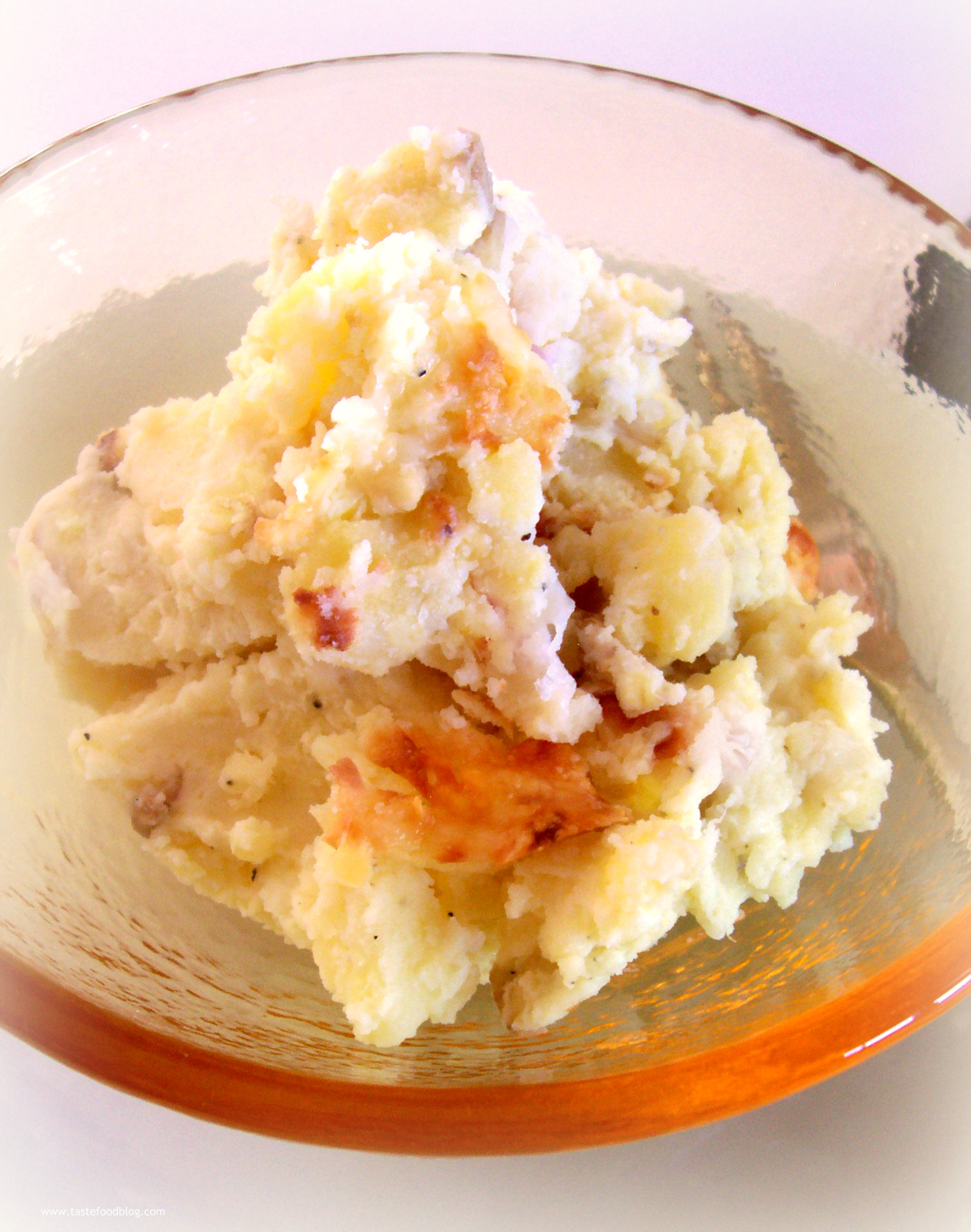 Cheddar and Garlic Smashed Potatoes