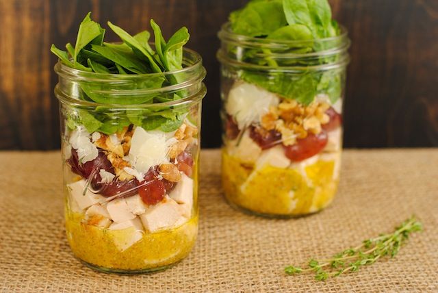 Chicken & Spinach Salad Jars