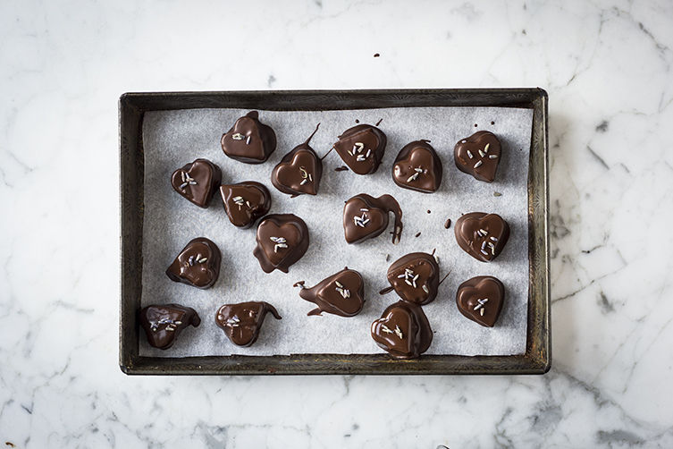 Chocolate-Covered Lavender Caramels