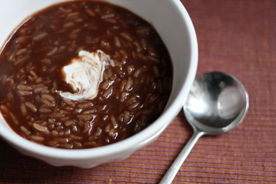 Champorado (chocolate rice porridge)