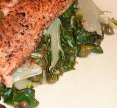 Lemony Swiss Chard with Fried Capers and Garlic