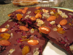 Dark Chocolate Vanilla Almond Dried Fruit Bark