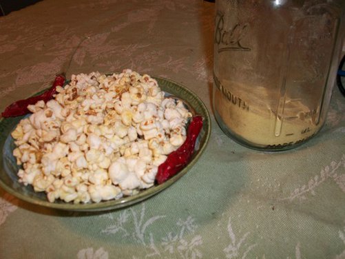 Cayenne Popcorn with Nutritional Yeast