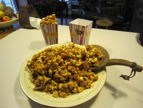 Caramel Corn with Pecans and Almonds