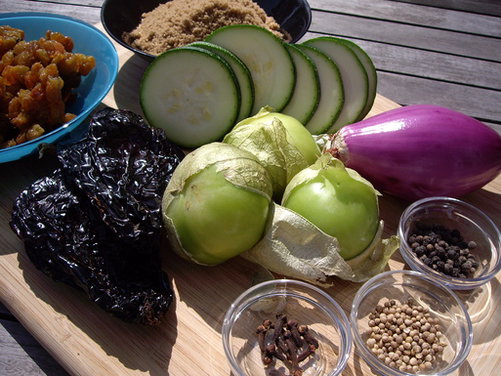 Zucchini, Tomatillo and Ancho Chile Chutney