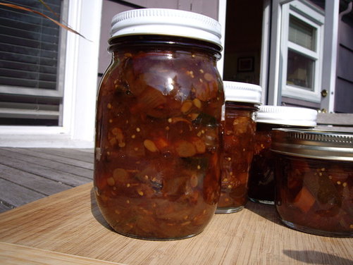 Zucchini, Tomatillo and Ancho Chile Chutney