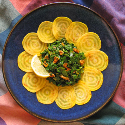 Beet Salad with Moroccan Spiced Beet Greens